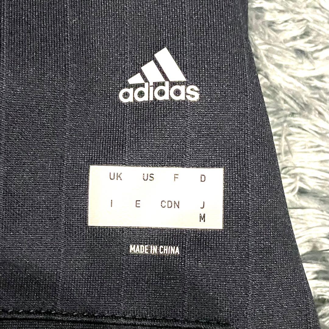 【極美品】アディダス スーツ セットアップ ストライプ 黒 伸縮性 2B ロゴ