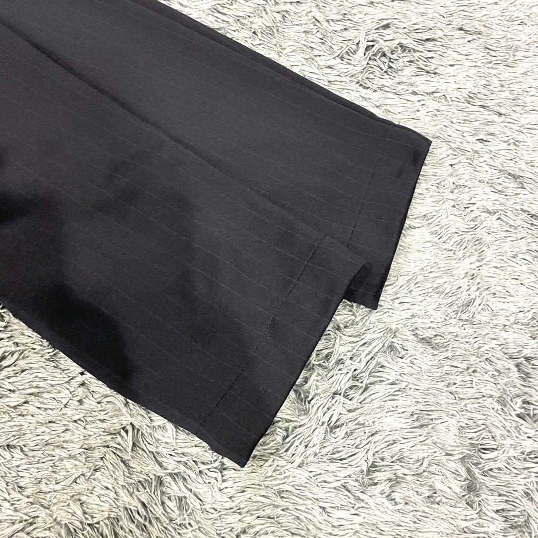 【極美品】アディダス スーツ セットアップ ストライプ 黒 伸縮性 2B ロゴ