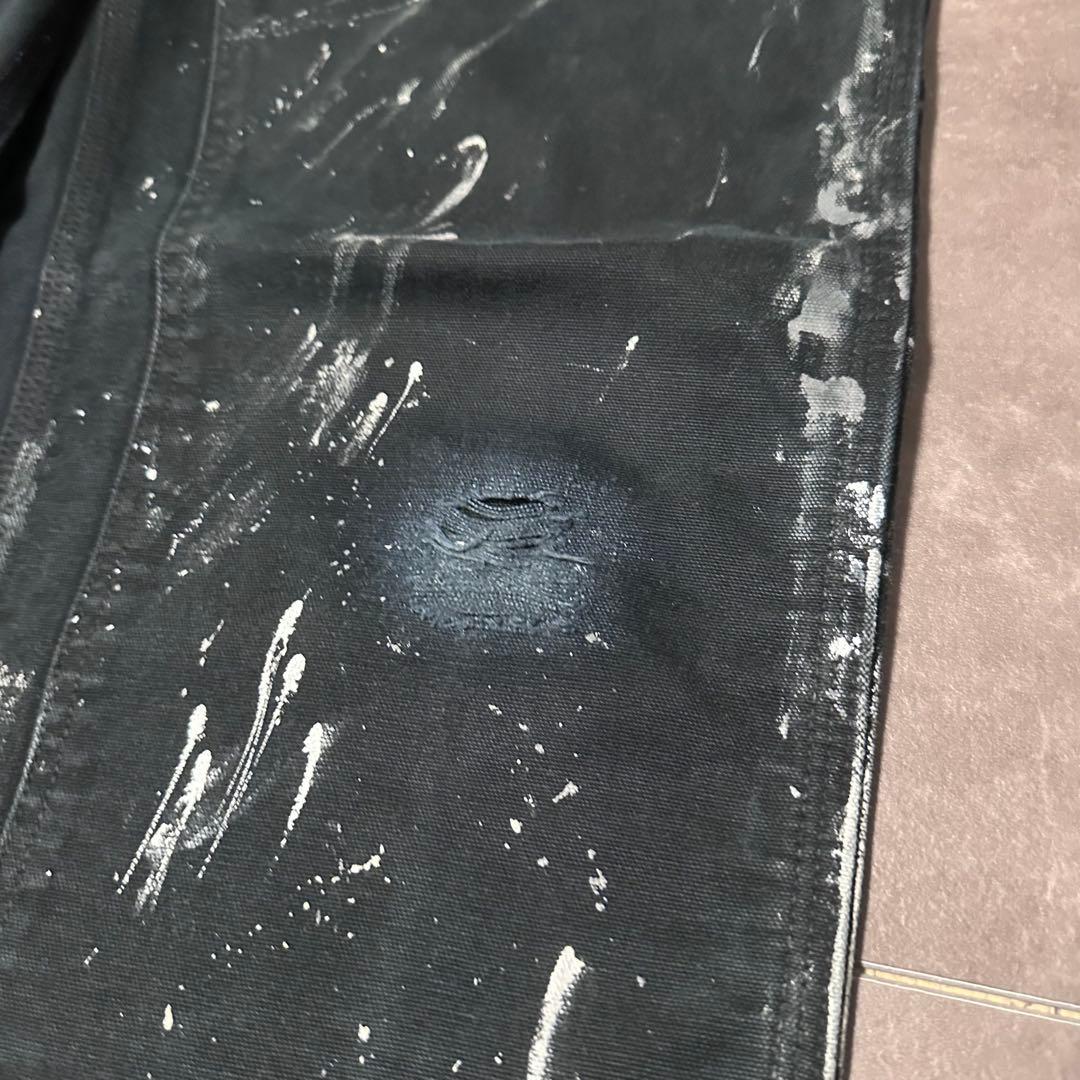usa製　carhartt ブラック　黒　ダブルニー　パンツ　34×30 ダック