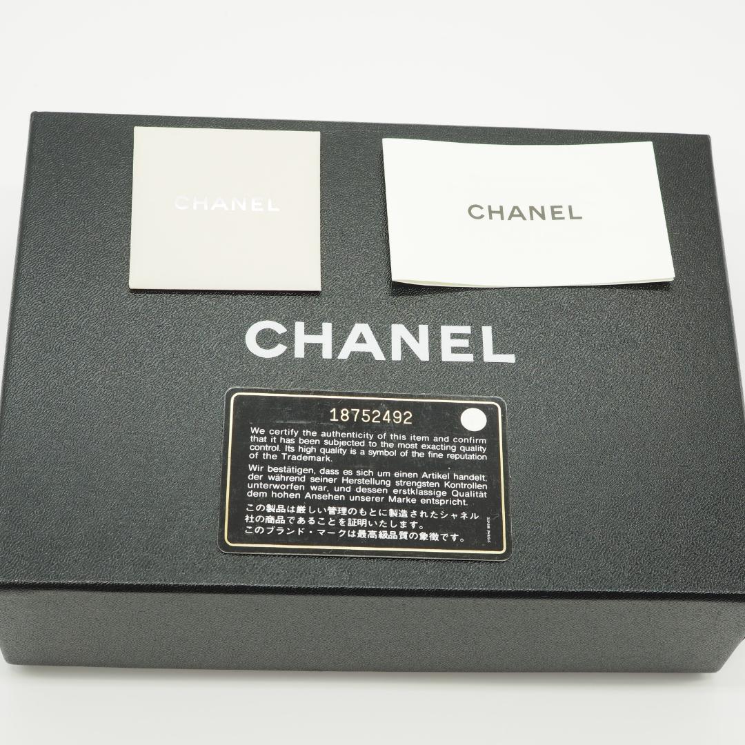 【美品】シャネル カンボンライン ラウンドファスナー 長財布 黒×ピンク