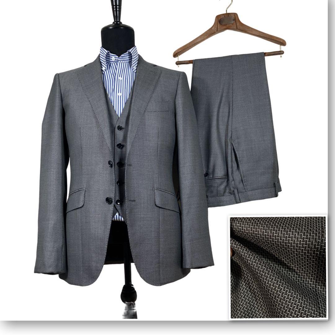 Yum!グローバルスタイル　スリーピース　カイザーモデル　総柄　シルク混