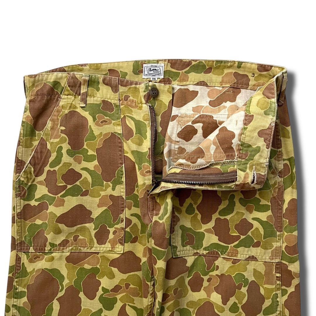 Pherrows ダックハンター カモ ベイカー ファティーグ パンツ 34