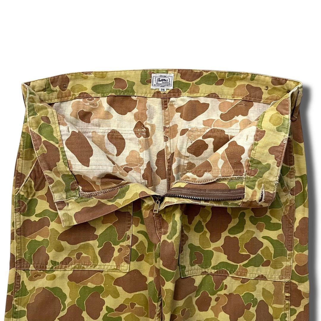 Pherrows ダックハンター カモ ベイカー ファティーグ パンツ 34