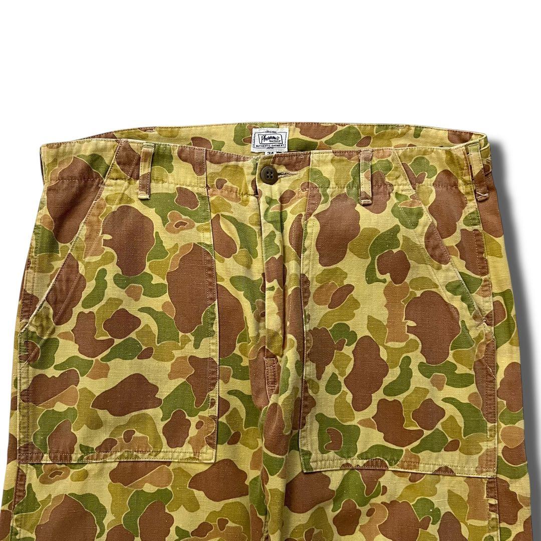 Pherrows ダックハンター カモ ベイカー ファティーグ パンツ 34