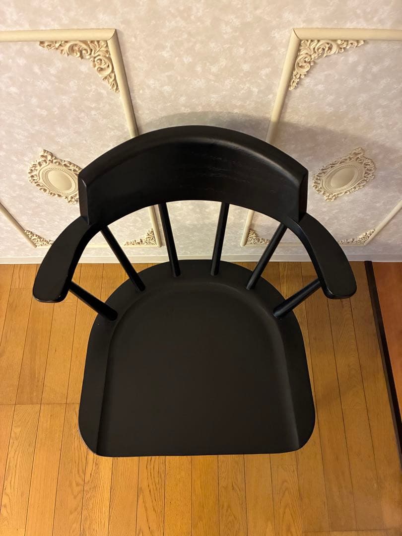 オーク無垢材　ブラック塗装　ダイニングチェア②