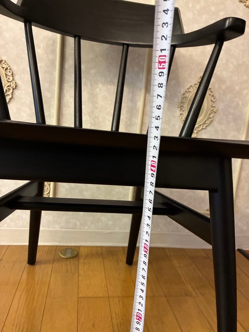 オーク無垢材　ブラック塗装　ダイニングチェア②