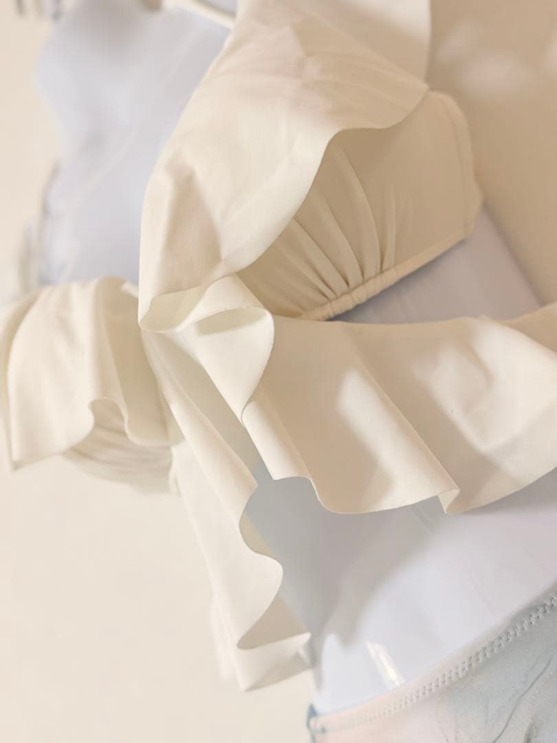 三愛水着楽園 フリルデザイン セパレート水着 ホワイト・ブルー