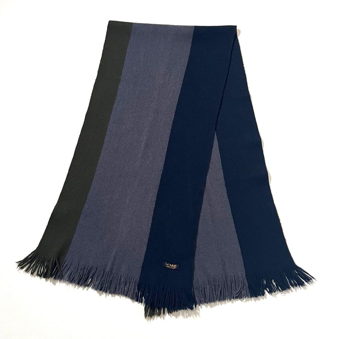 【80s】コムデギャルソンオム　マフラー　デカオム　トリコロール　アーカイブ