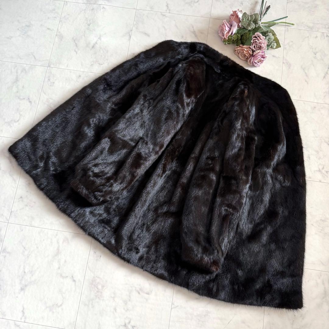 総丈80cm マホガニーミンク ファーコート 毛皮 艶々 毛並み◎ なめし柔らか