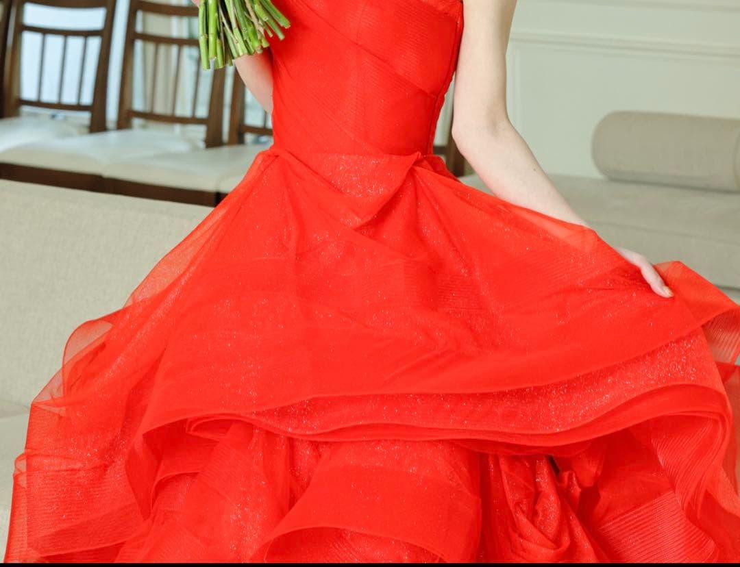 【引っ越しで2月末廃棄予定】verawang キャサリン風ドレス　カラードレス赤