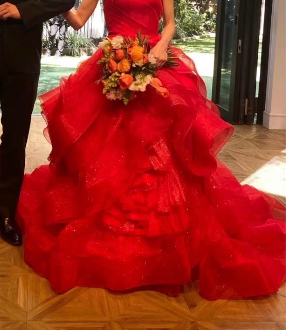 【引っ越しで2月末廃棄予定】verawang キャサリン風ドレス　カラードレス赤
