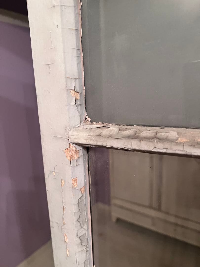 少し大きな古いガラス扉＊レトロ＊古道具