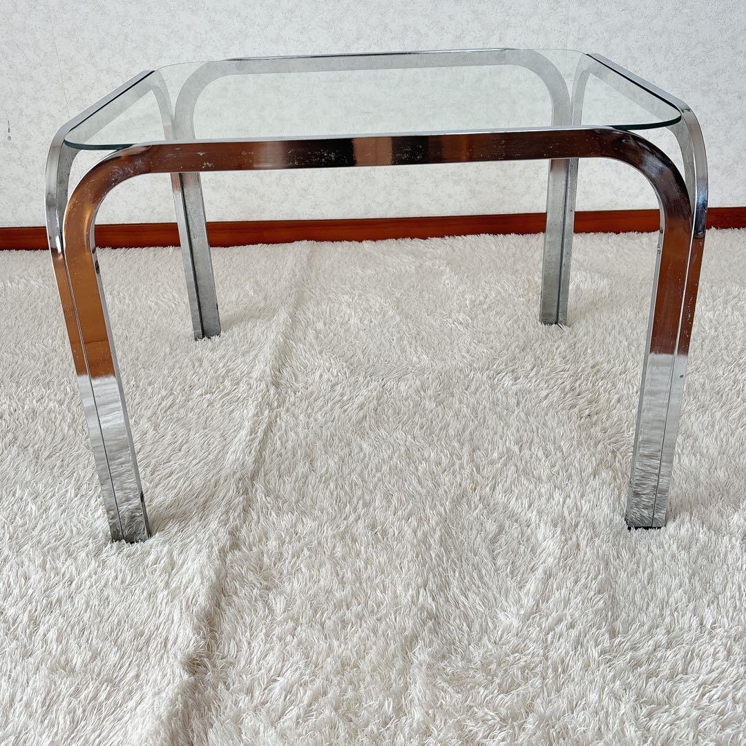 27様リクエスト品】80S 90S アンティーク アイアン クローガラステーブル