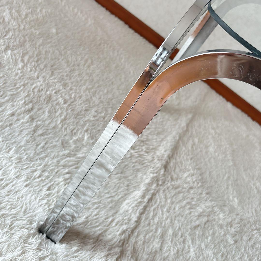 27様リクエスト品】80S 90S アンティーク アイアン クローガラステーブル