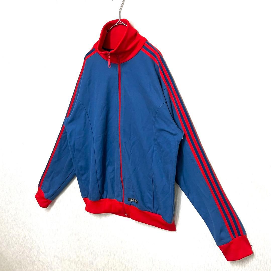 【希少ビッグサイズ4XO‼️】adidas トラックジャケット 青 Y2K 古着