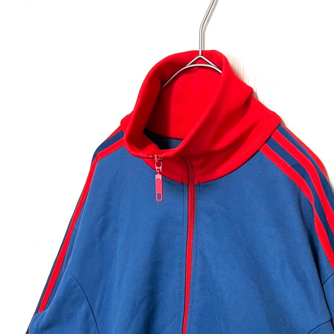 【希少ビッグサイズ4XO‼️】adidas トラックジャケット 青 Y2K 古着
