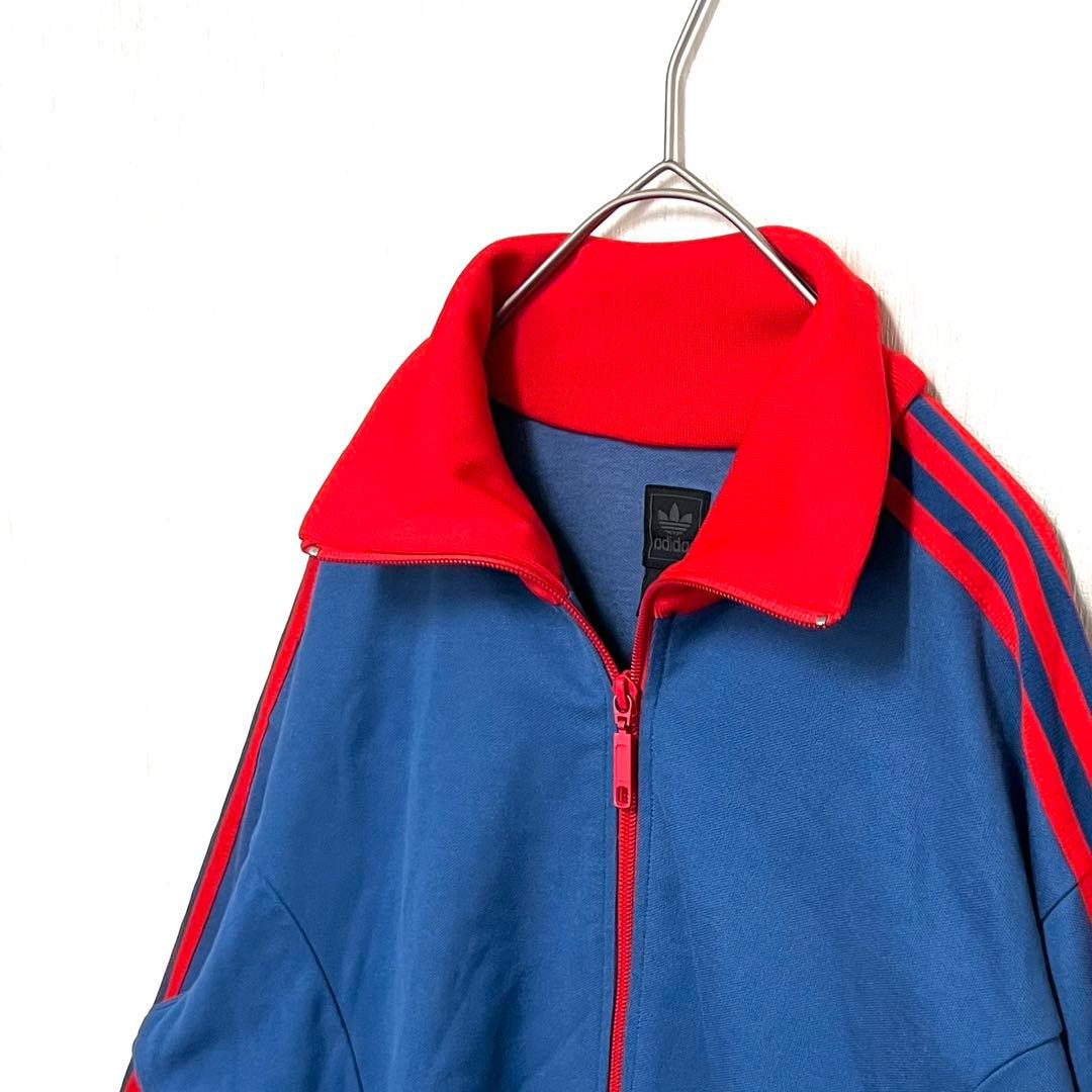 【希少ビッグサイズ4XO‼️】adidas トラックジャケット 青 Y2K 古着