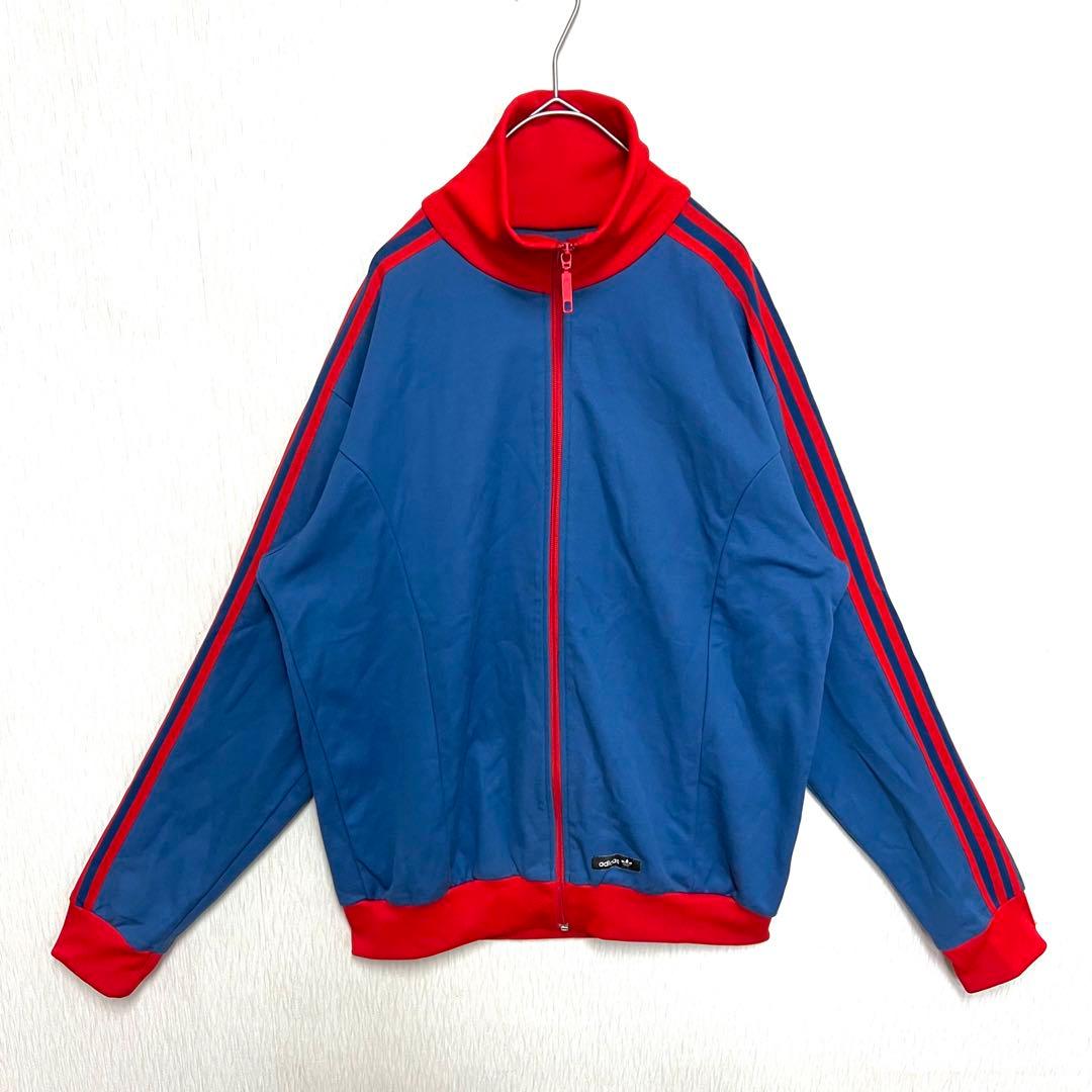 【希少ビッグサイズ4XO‼️】adidas トラックジャケット 青 Y2K 古着