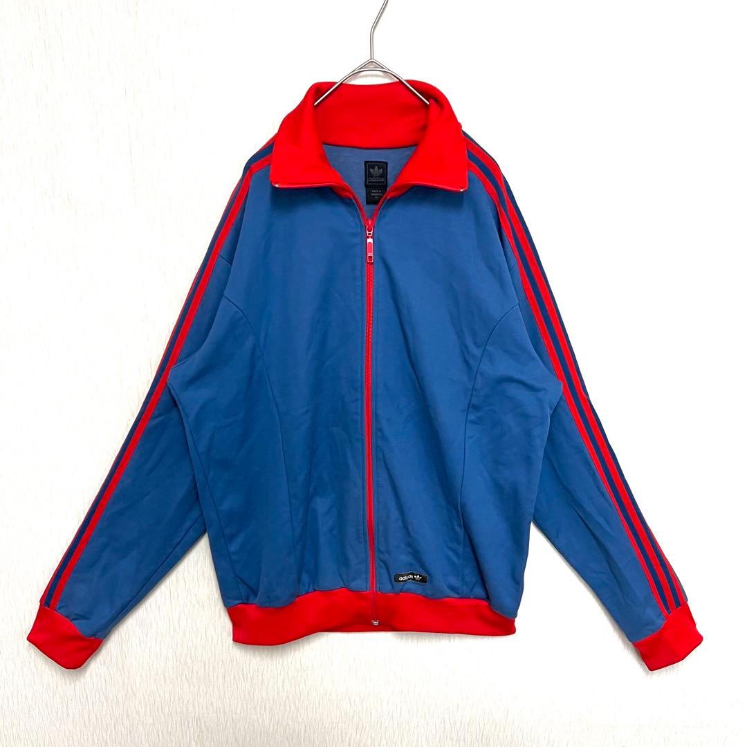 【希少ビッグサイズ4XO‼️】adidas トラックジャケット 青 Y2K 古着