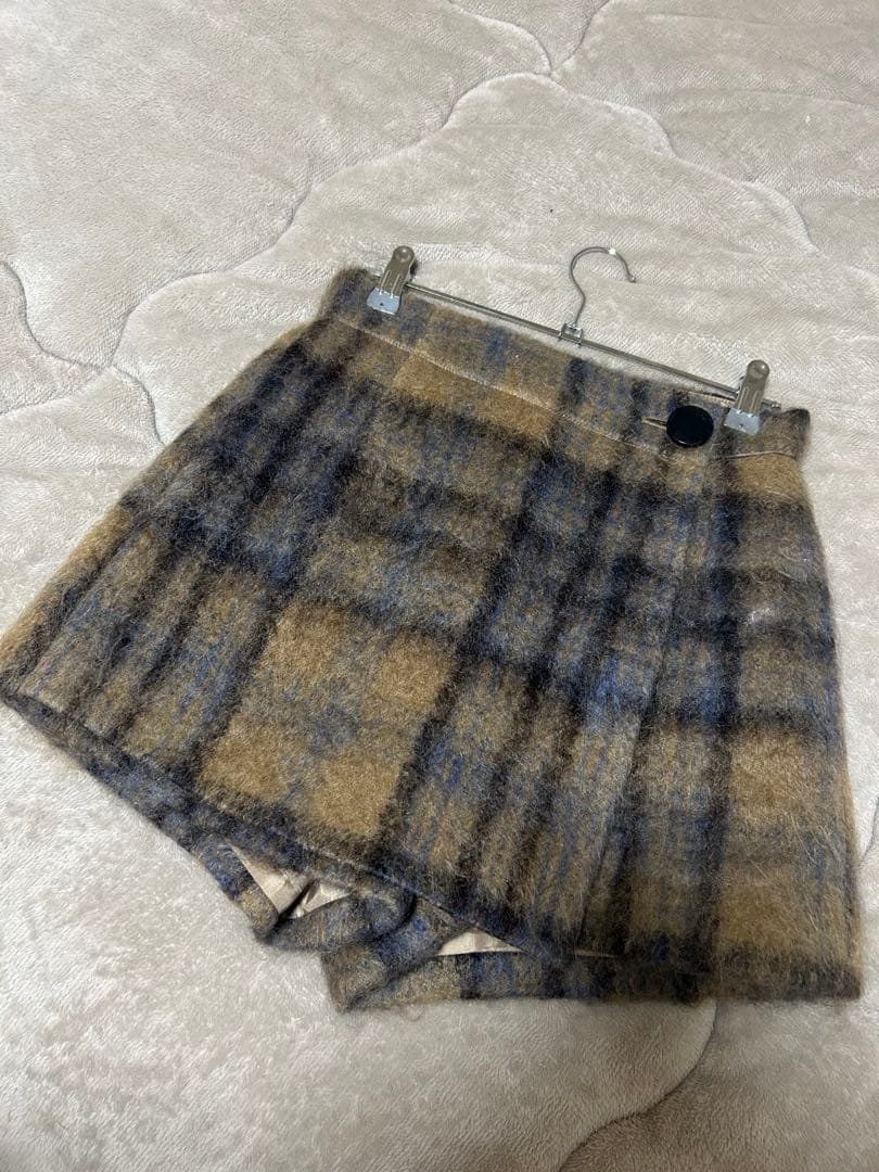 sheller シェリエ Mohair check wrap キュロット