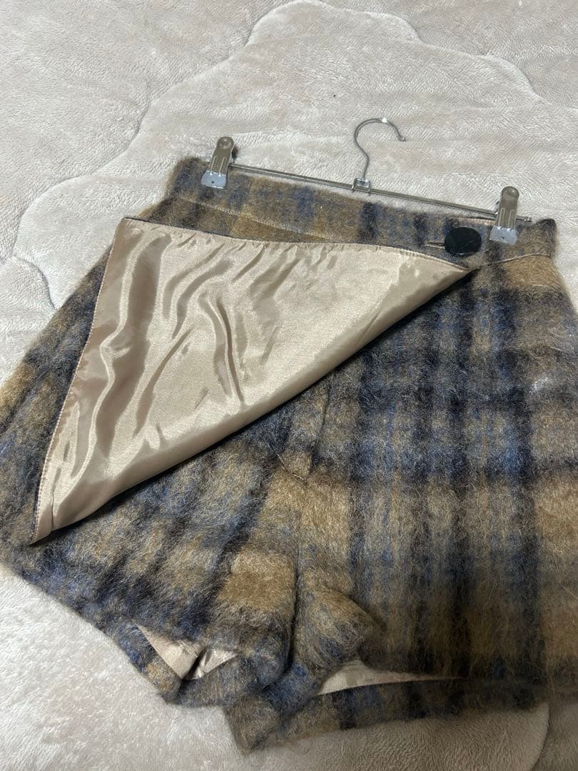 sheller シェリエ Mohair check wrap キュロット
