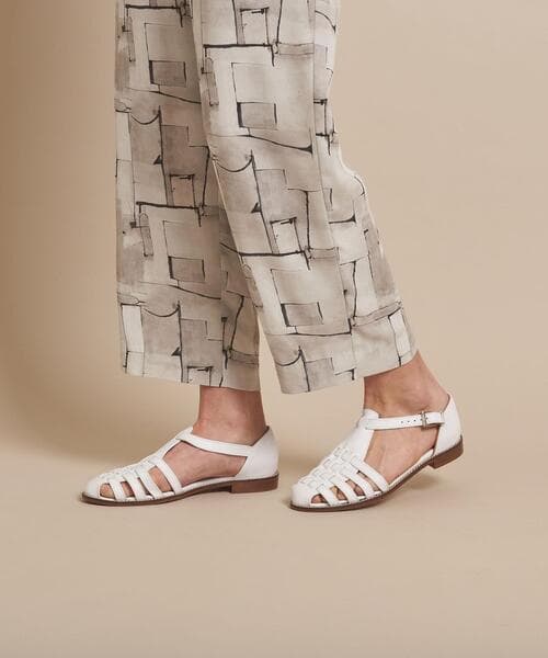 美品 スティーブンアラン 2,2万円 総柄パンツ グレー系 テーパードパンツ E