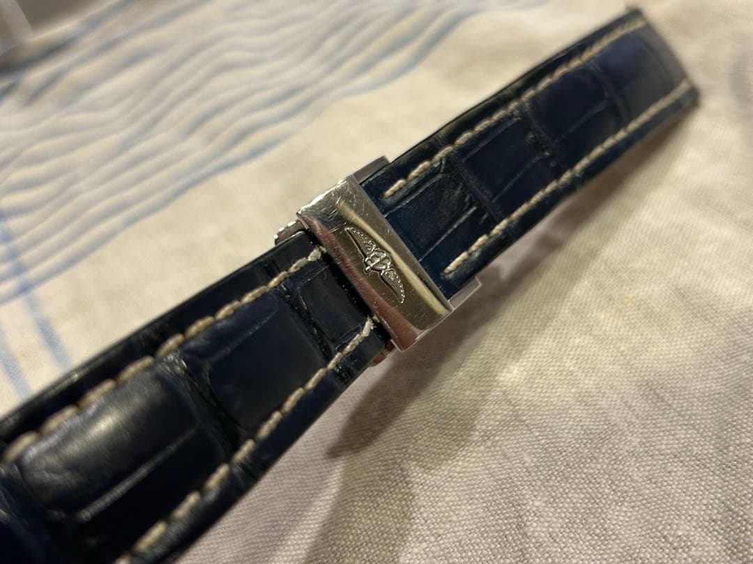 夏限定割引！⭐️純正⭐️生産終了⭐️ブライトリング　クロコダイルベルト　バックル付き