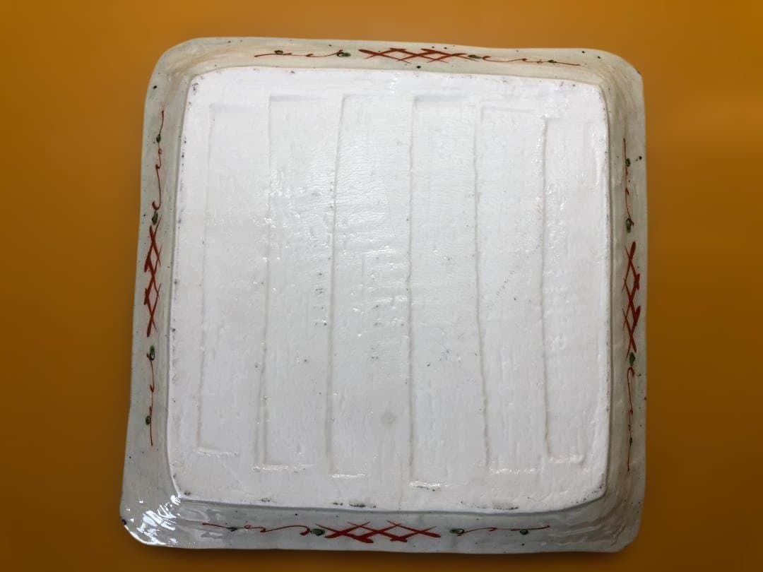 九谷焼 手描赤絵兎四角”大皿” 5客 ※バラ売り・アソート売り可