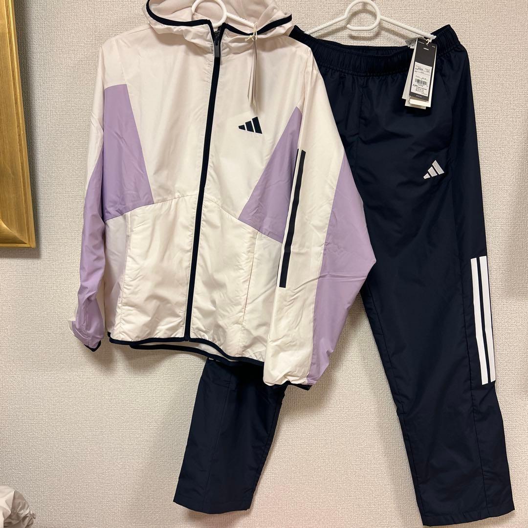 adidas ジャージ上下セット ホワイト/パープル/ネイビー