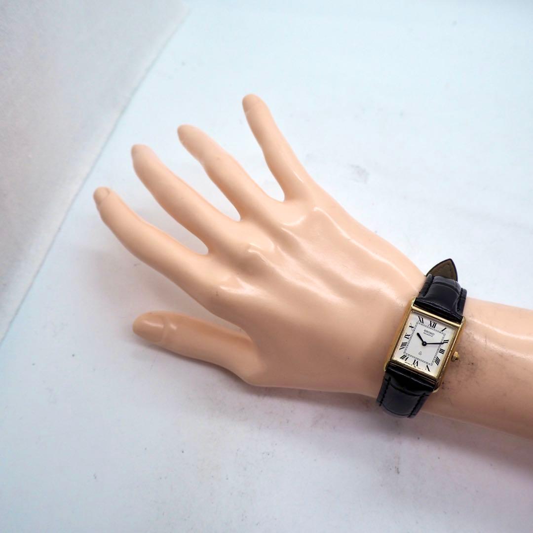 503 稼働 SEIKO時計 レディース タンク スクエア 新品ベルト ゴールド