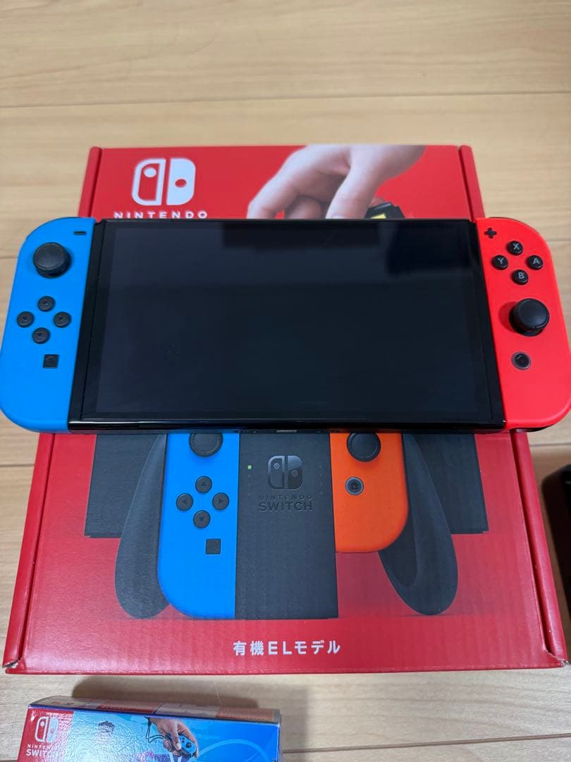 Nintendo Switch 有機ELモデル 赤/青 完品　ゲーム2本付き