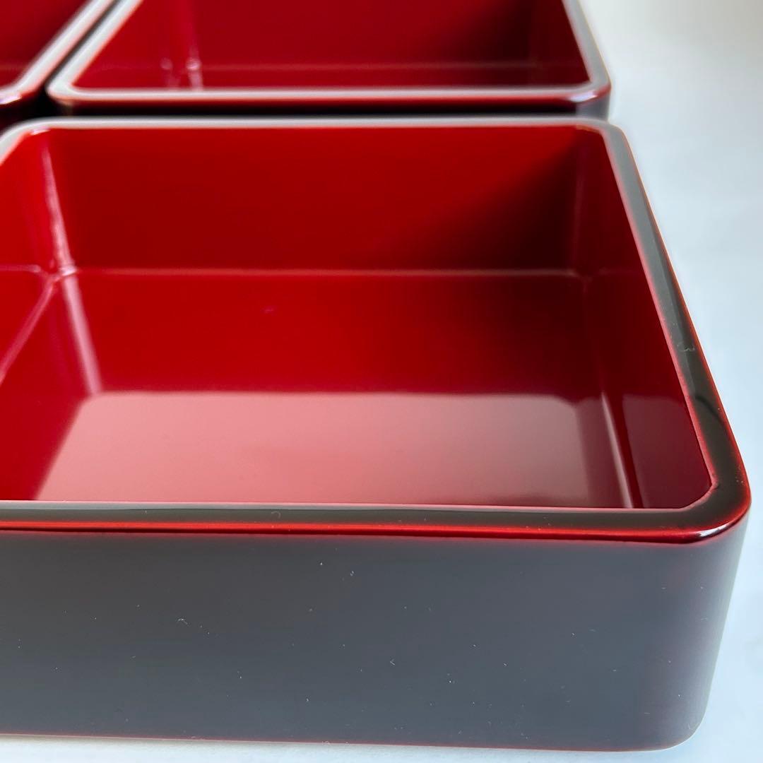 【美品】漆器 木製 漆塗り 重箱 三段重箱 三段重 お重 溜め モダン 会津塗り