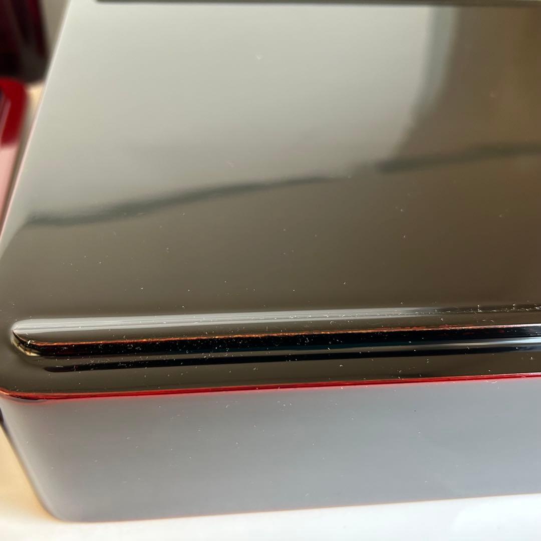 【美品】漆器 木製 漆塗り 重箱 三段重箱 三段重 お重 溜め モダン 会津塗り