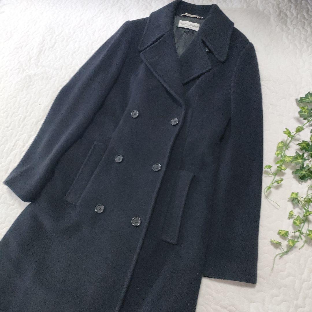 着丈122cm✨ドルチェ＆ガッバーナ　ウール×アンゴラ　ロングコート　黒　40