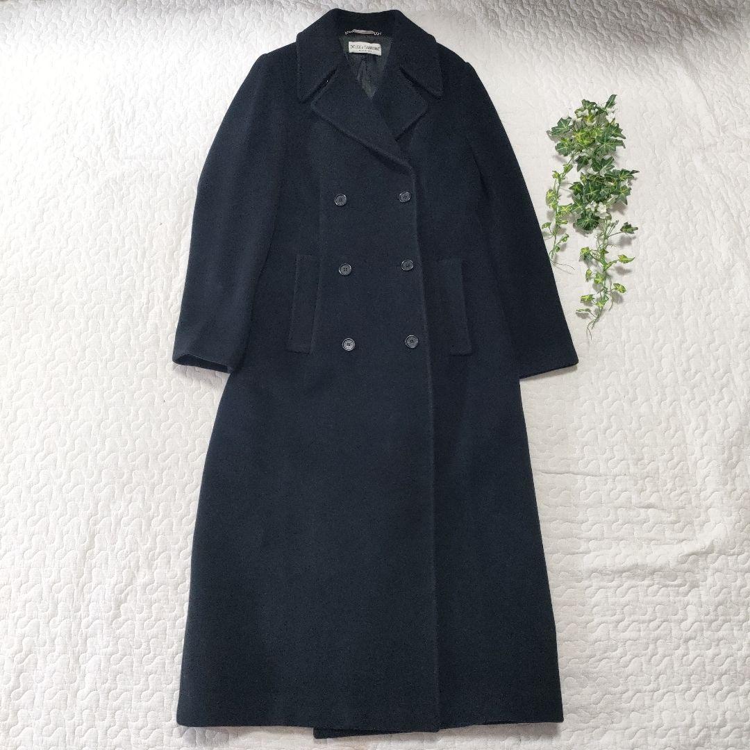 着丈122cm✨ドルチェ＆ガッバーナ　ウール×アンゴラ　ロングコート　黒　40