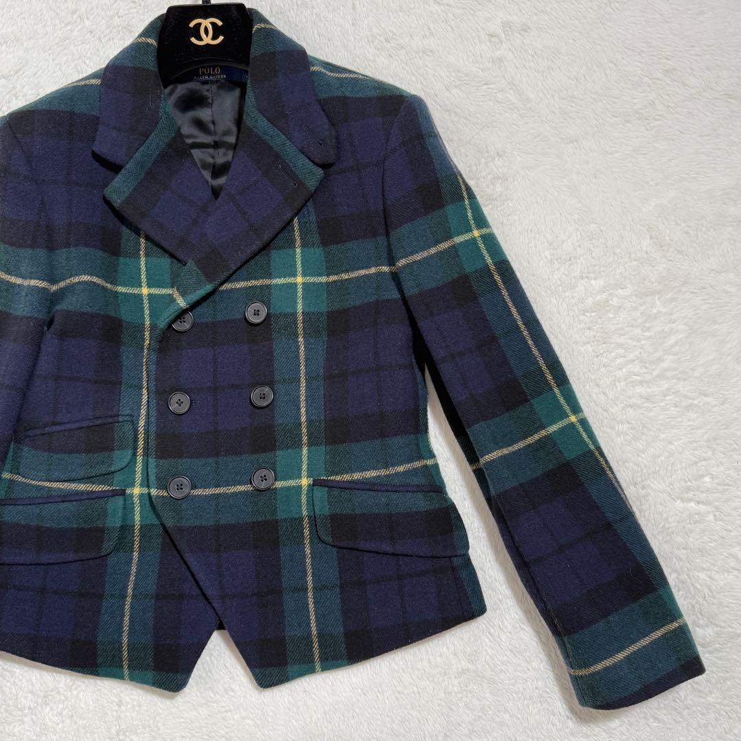 美品　ポロラルフローレン　ジャケット　チェック　グリーン　人気　M