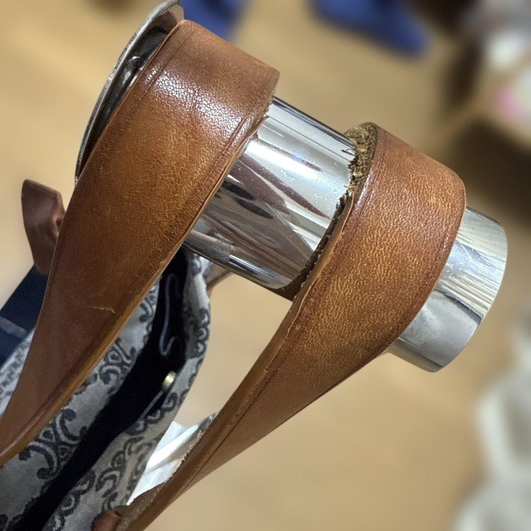 CELINE ロゴ キャンバス トートバック ショルダー付き レザー