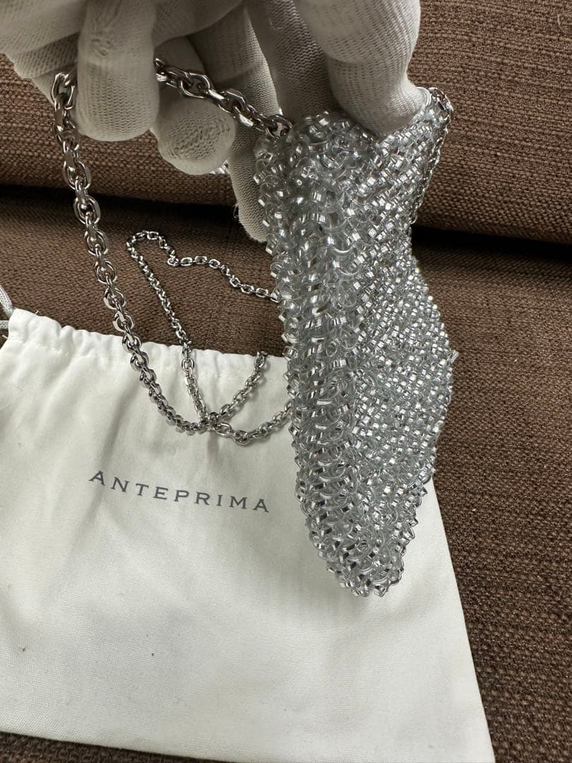 ⑤【極美品】ANTEPRIMA ミニアトゥーラ シルバー ショルダーバック