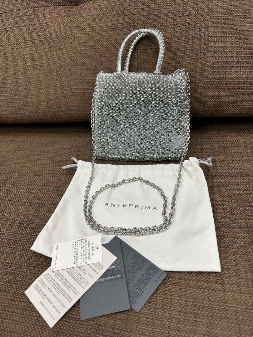 ⑤【極美品】ANTEPRIMA ミニアトゥーラ シルバー ショルダーバック