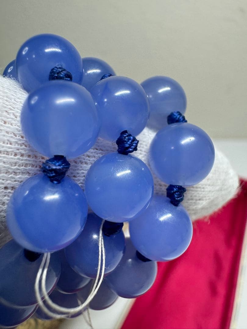 中国 紫瑪瑙ネックレス 粒約8.7mm