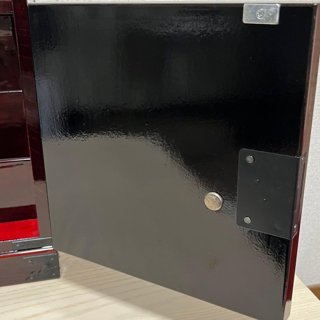 【極美品】伊達政宗家紋 仙台箪笥 小抽斗 鍵付 3段 民芸家具 欅材 木地呂塗り