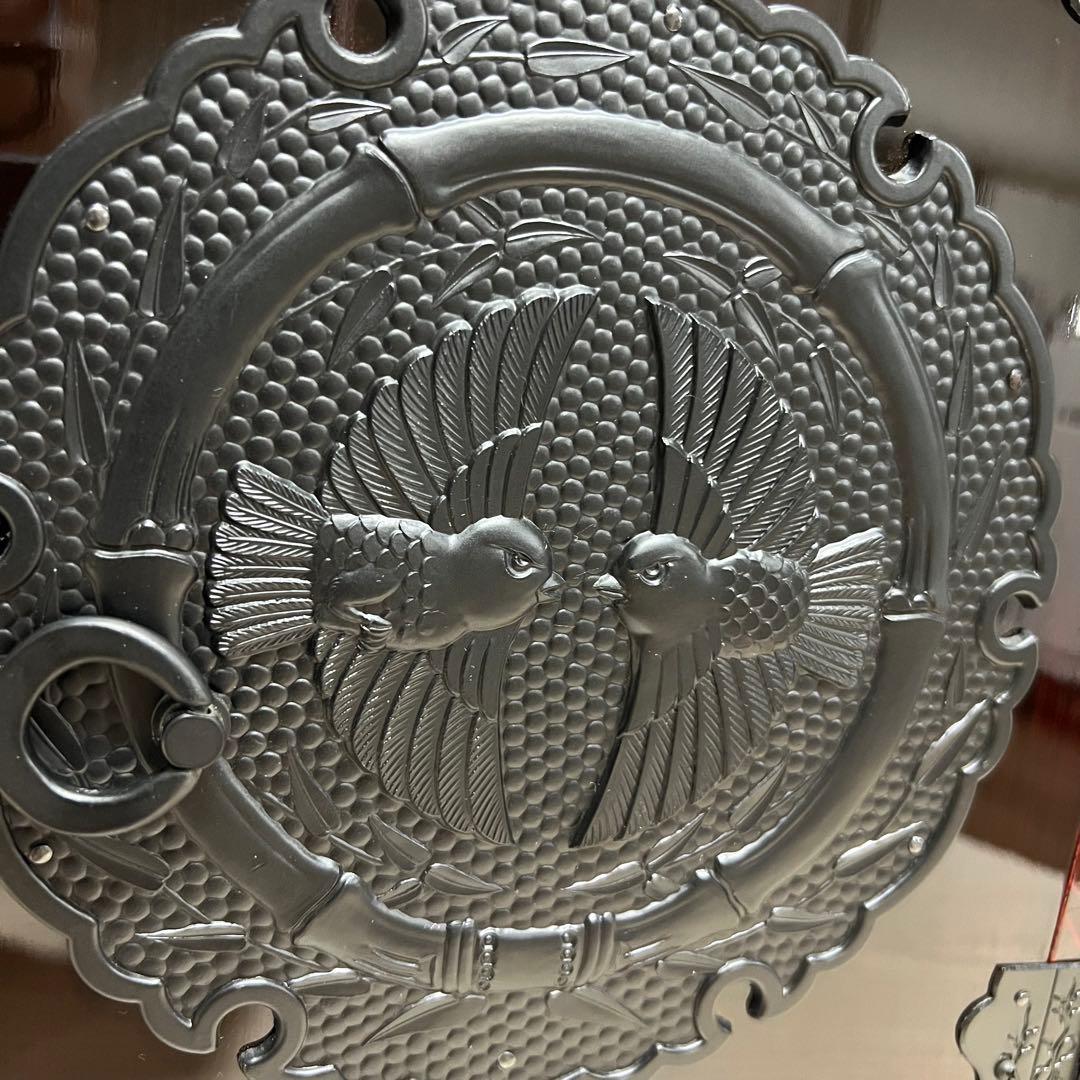 【極美品】伊達政宗家紋 仙台箪笥 小抽斗 鍵付 3段 民芸家具 欅材 木地呂塗り