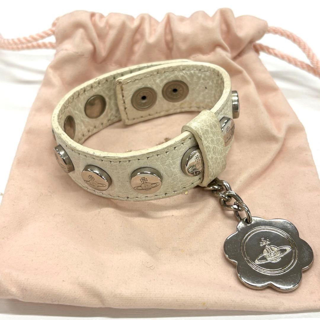 ◎ヴィヴィアン・ウエストウッド スタッズ付きオーブロゴレザーストラップ 廃盤品