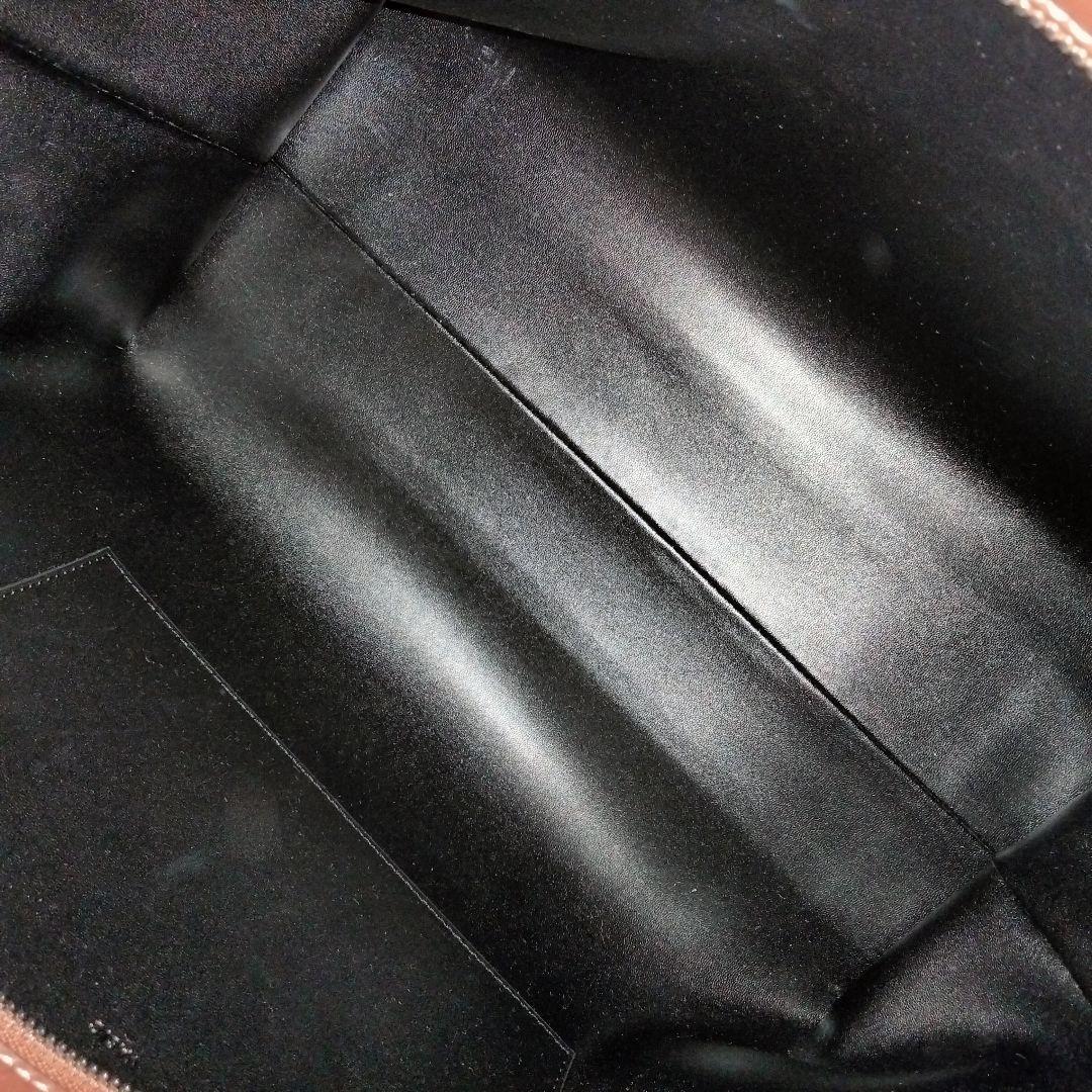 VASIC かごバッグ A4可 大容量 ステッチ ラフィア レザー ブラウン