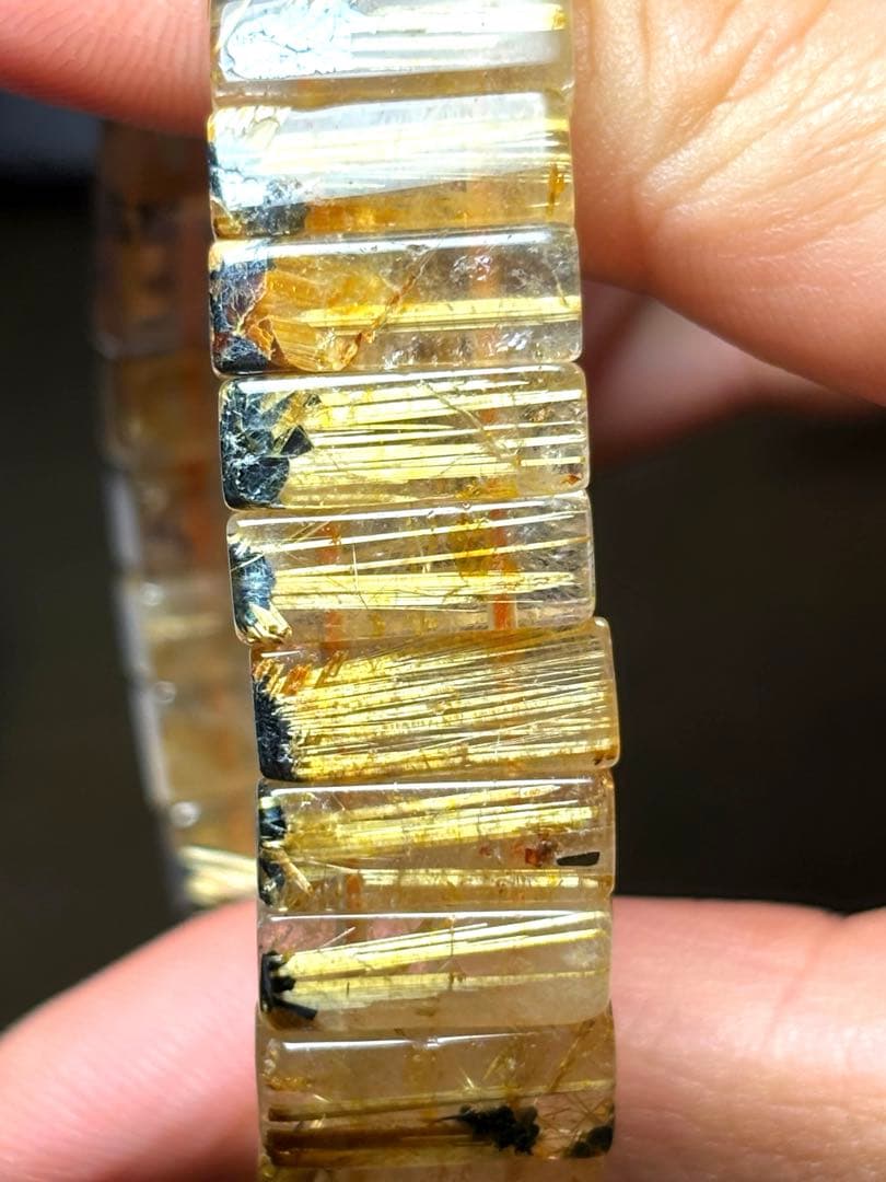 【新入荷】太陽放射タイチンルチルバングル（新品未使用）金運最強！ゴールド太針