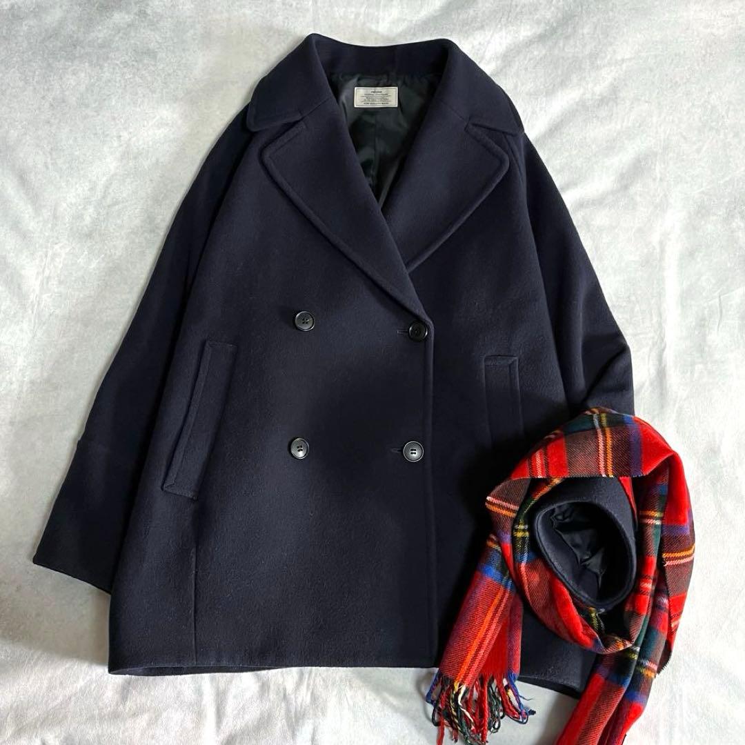 ジャーナルスタンダードレリューム 尾州ウールPコート Super100 紺38