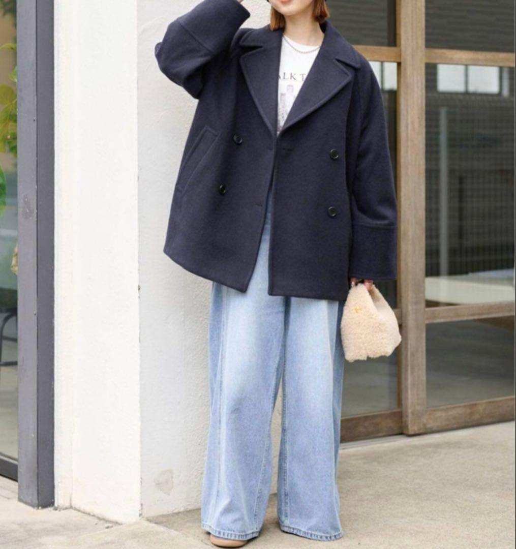 ジャーナルスタンダードレリューム 尾州ウールPコート Super100 紺38