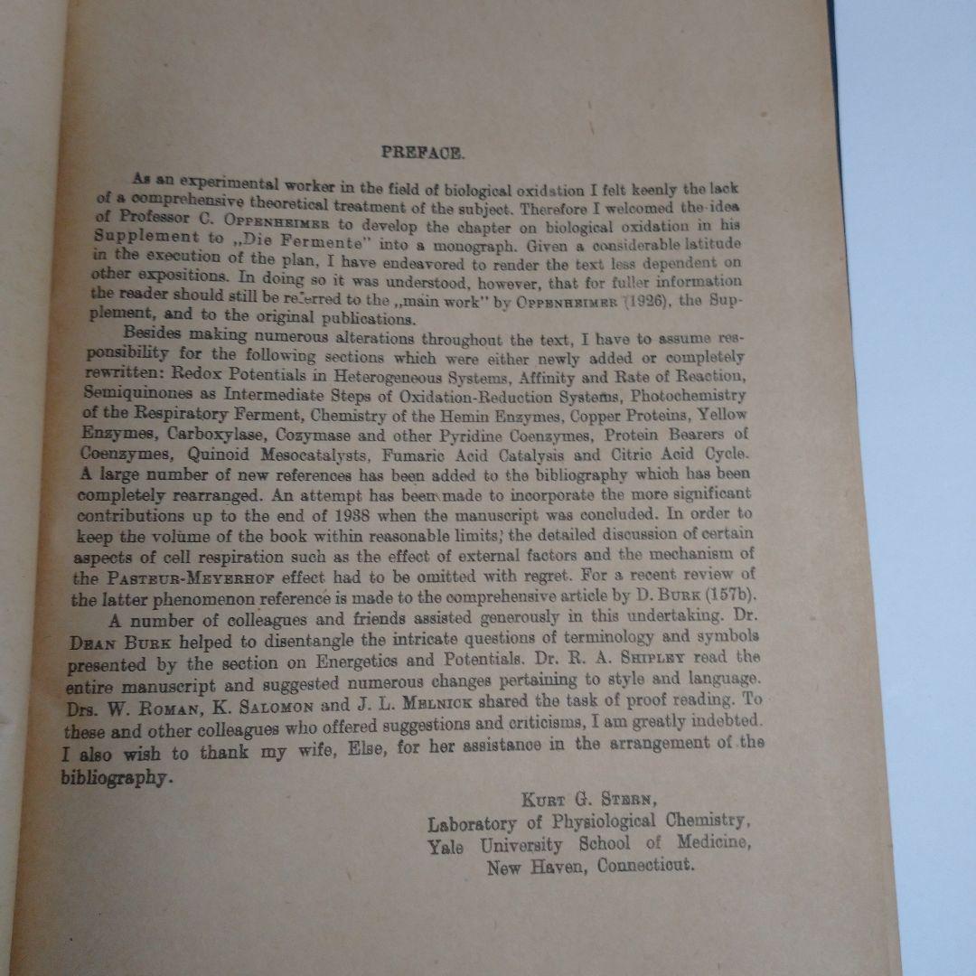 Biological Oxidation Oppenheimer 1939年