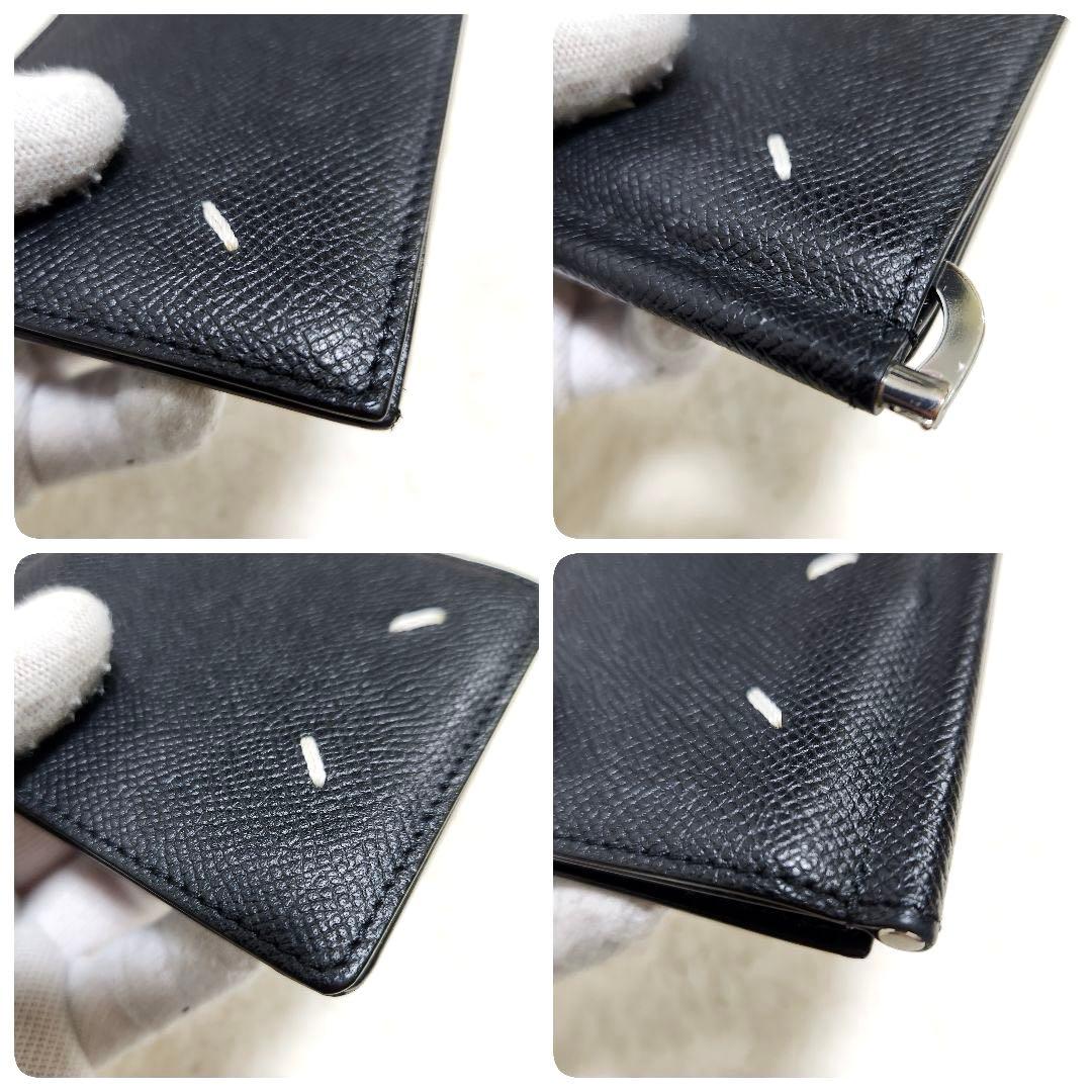 極美品　国内正規品✨マルジェラ　マネークリップ　折り財布　ステッチ　レザー