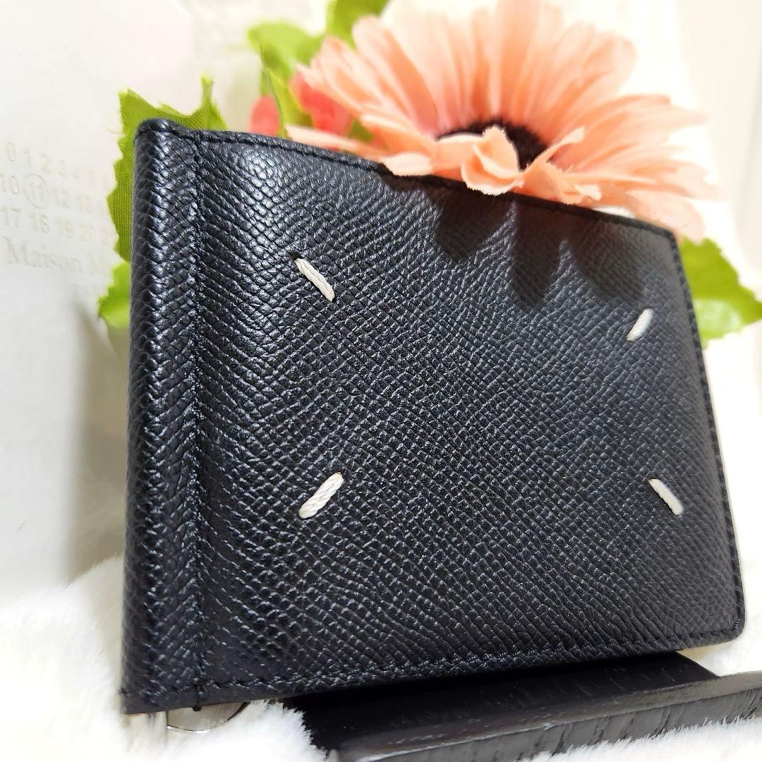 極美品　国内正規品✨マルジェラ　マネークリップ　折り財布　ステッチ　レザー